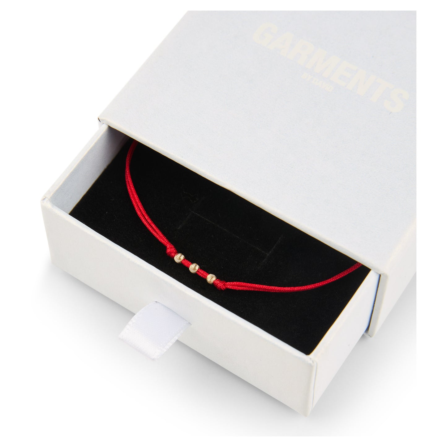 OKRO 14K GOLD BEAD BRACELET - RED